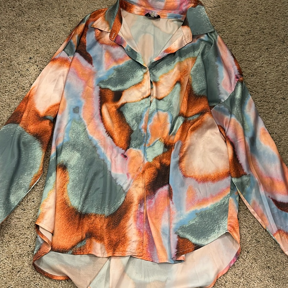 Bright colored button up